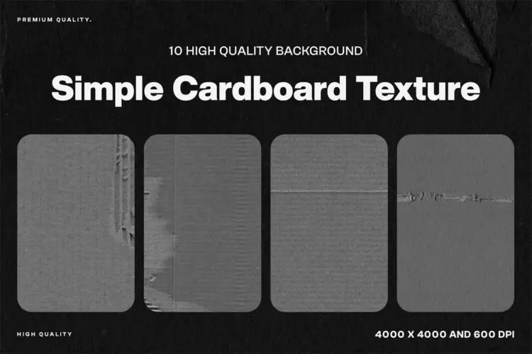 10 Simple Cardboard Background Texture 深灰色粗糙纸板划痕纹理背景叠加图片设计素材