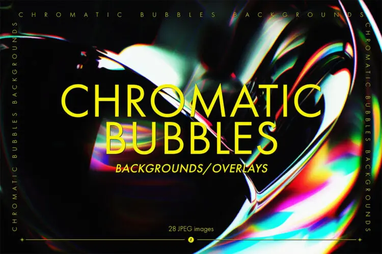 Chromatic Bubbles Backgrounds Overlays 五彩斑斓漂浮气泡肥皂泡背景叠加图片设计素材