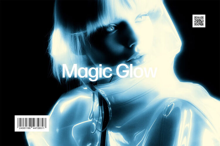 Magic Glow Photo Effect 未来科幻柔光迷幻朦胧光晕过曝光芒图像照片滤镜ps样机特效模板