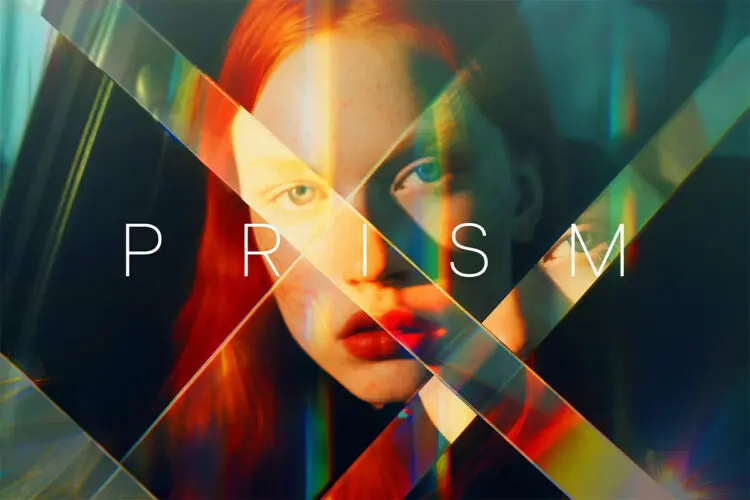 Prism Refraction Photo Effect 潮流艺术玻璃棱镜折射晶体反射几何光束图像照片滤镜ps特效模板