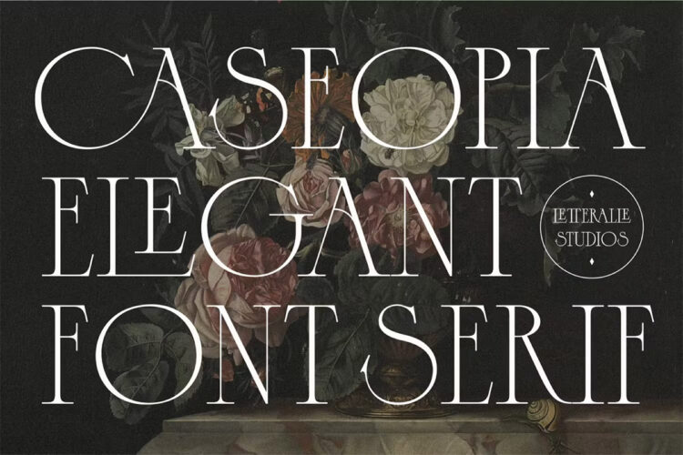 Caseopia Elegant Display Serif Font 复古经典优雅婚礼服装请柬邀请函封面标题衬线英文字体包