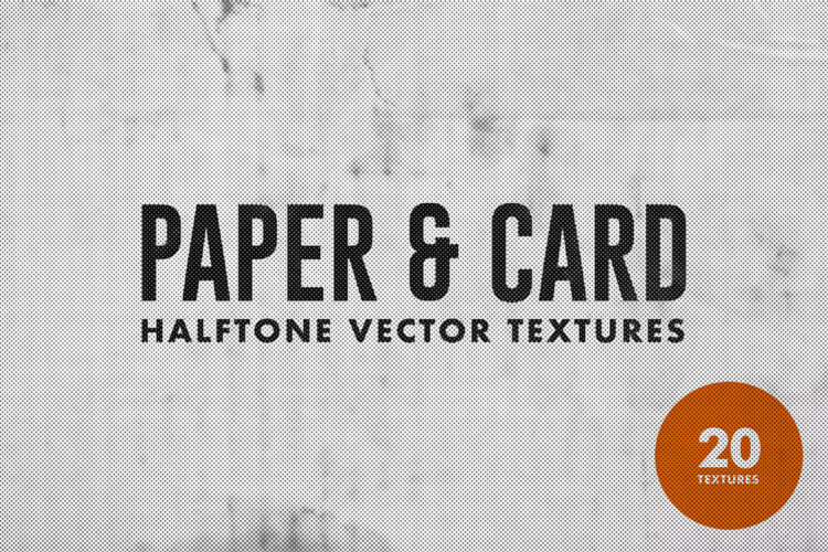 Halftone Paper Card Vectors 老旧褶皱磨损半调撕纸拼贴垃圾摇滚纹理背景叠加图片矢量设计素材