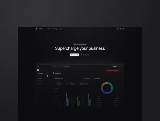 Callous – Premium SaaS Marketing Template 高端企业SaaS网页界面设计欣赏_光暗模式SaaS网页界面设计模板下载