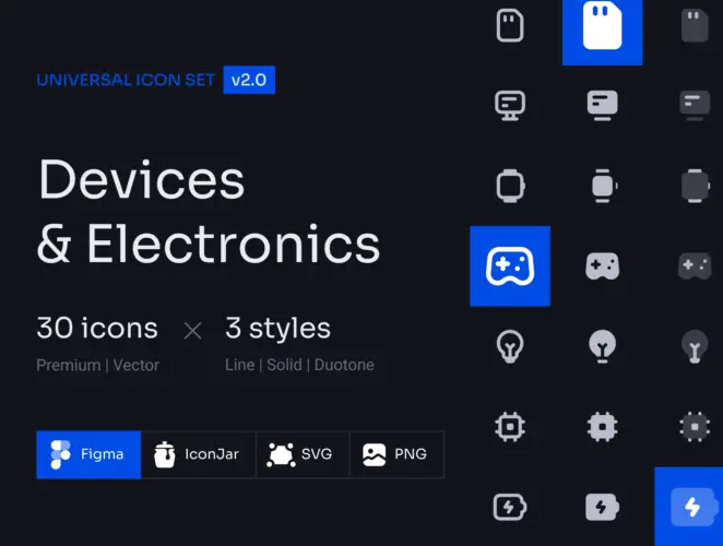 Devices and Electronics Icon Set 30个电脑小图标电子产品icon图标素材
