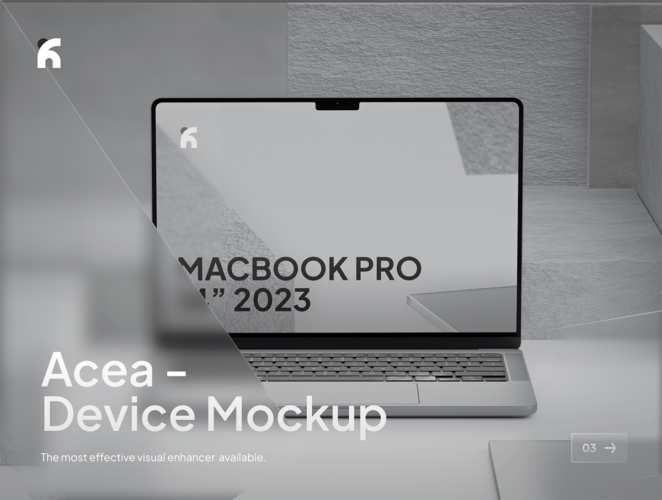 Acea – Macbook Pro Mockups 灰色MacBook Pro模型屏幕展示设计贴图ps样机素材模板