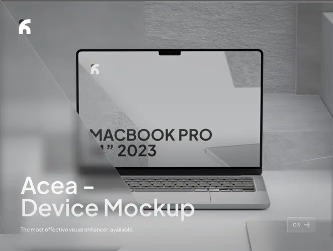 Acea – Macbook Pro Mockups 灰色MacBook Pro模型屏幕展示设计贴图ps样机素材模板