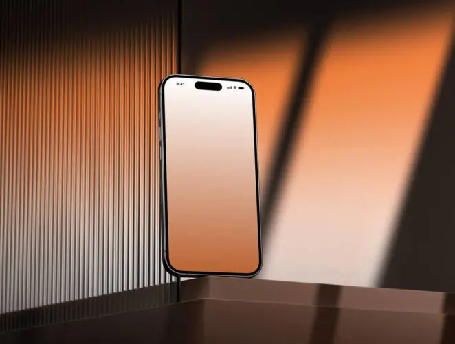 iPhone 14 Pro Environment Mockup 手机App应用ui设计作品贴图ps样机素材岩石展示台效果图