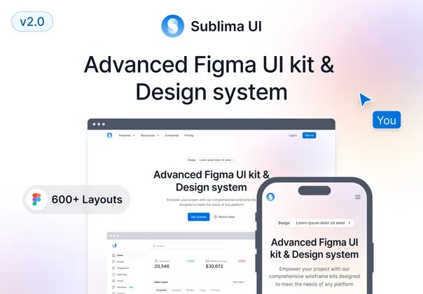 Sublima UI (v2.0 ) – UI kit and Design system UI套件和设计系统