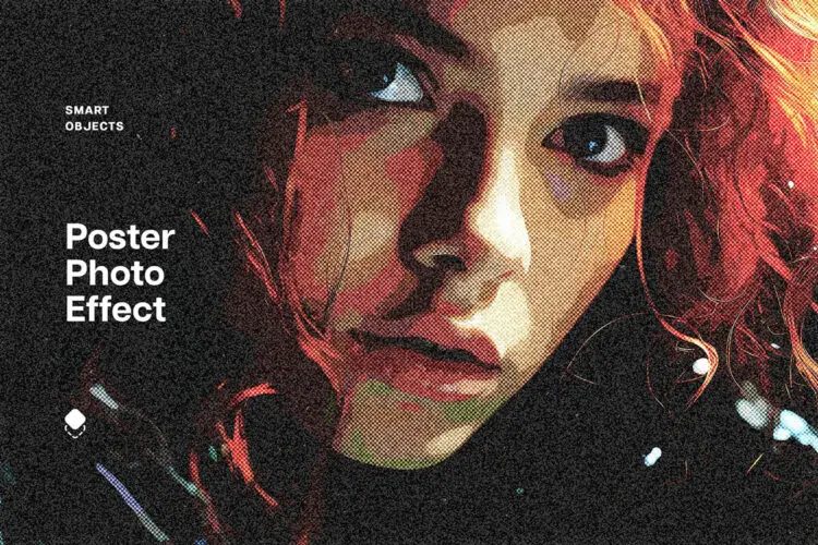 Noise Halftone Photo Effect 潮流复古噪点颗粒低保真半调肌理人物图像照片滤镜ps特效样机模板
