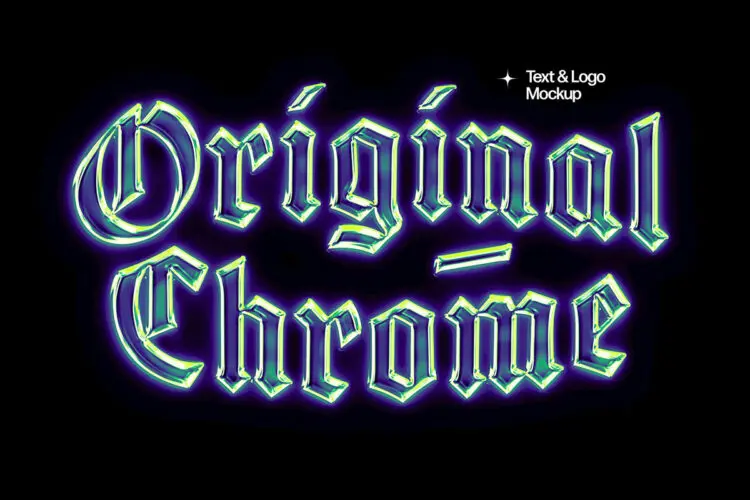 Glass Chrome Text Effect 3D全息镀铬金属立体文字ps特效样机素材模板