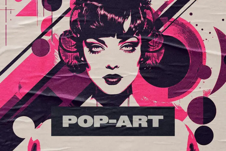 Pop-Art Paint Photo Effect 复古潮流波普艺术黑油画照片图像装饰老照片ps特效样机素材预制模板