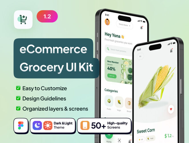 Grofast – eCommerce Grocery App UI Kit 在线电子商务杂货应用程序 UI 套件