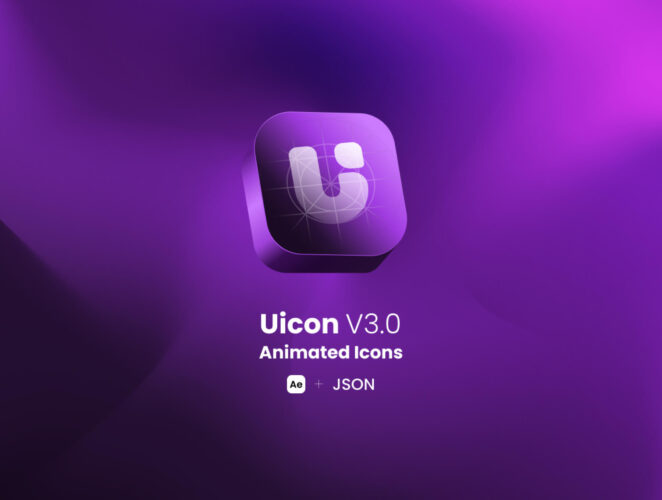 Uicon V3.0 Animated Icons 100款手机网页动态线性小图标icon设计素材Ae源文件