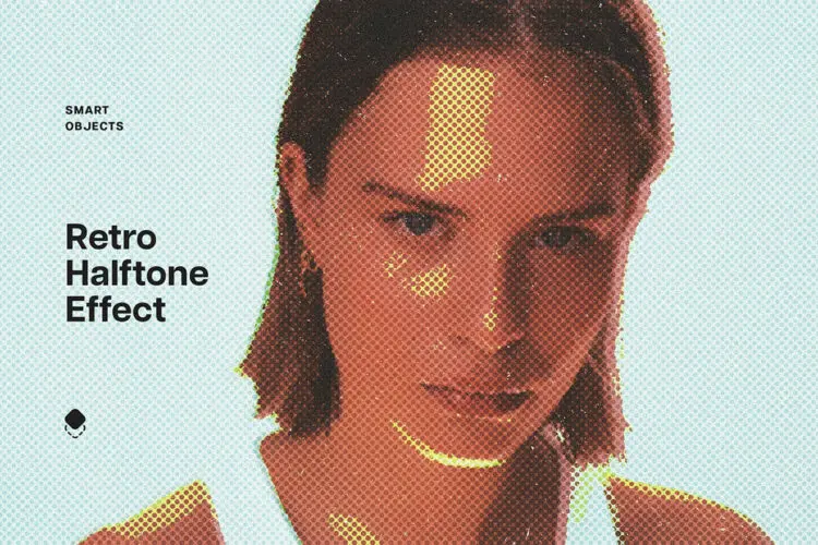 Retro Halftone Dots Photo Effect 潮流复古褪色点阵怀旧低保真半调肌理图像照片滤镜ps样机特效模板