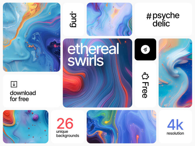 Ethereal Swirls 款高清立体自然抽象旋涡波浪艺术装饰jpg背景底纹图片素材