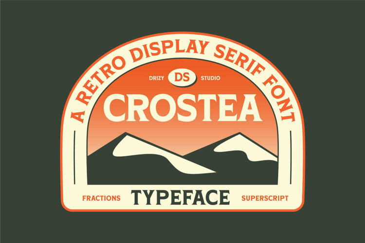 Crostea – Retro Display Serif Font 复古怀旧户外旅行露营潮牌文创海报封面标题衬线英文字体