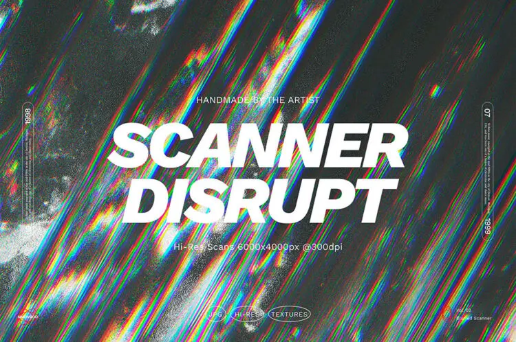 Scanner Disrupt Hi-Res Textures 16款潮流复古未来科幻扫描仪失真扭曲故障风肌理背景底纹图片素材