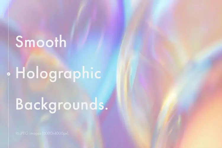 Smooth Holographic Backgrounds 生动光滑扭曲全息彩虹渐变背景图片设计素材