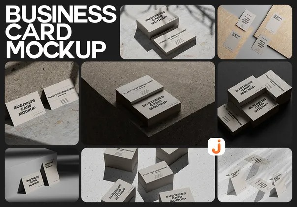 Clean and Minimal Business Card Mockups 25款极简工业风光影名片卡片设计作品贴图ps样机场景展示效果图