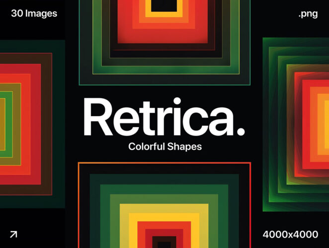 Retrica – Colorful Shapes 30款多彩渐变抽象3D几何图形科技海报背景底纹png免抠图片素材