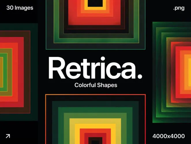 Retrica – Colorful Shapes 30款多彩渐变抽象3D几何图形科技海报背景底纹webp免抠图片素材