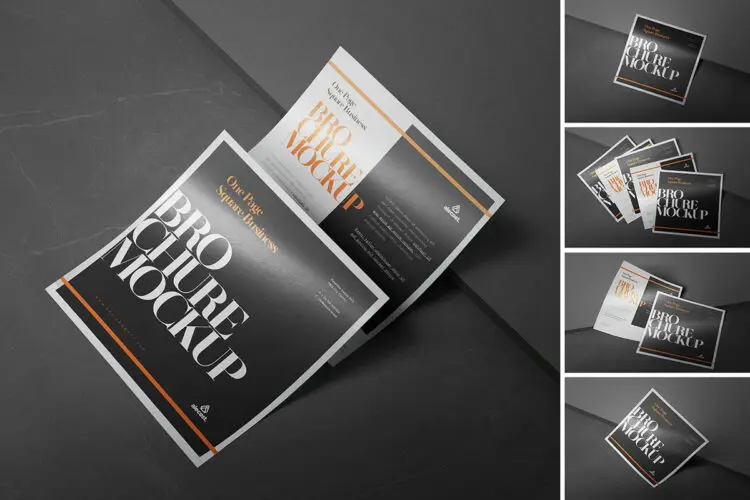 Flyer Mockup 5款广告营销传单海报模型展示设计贴图psd单页样机素材