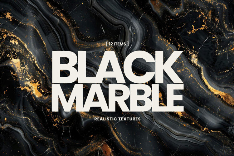 12 Black Gold Marble Textures 12款奢华鎏金大理石波浪纹理背景图片设计素材