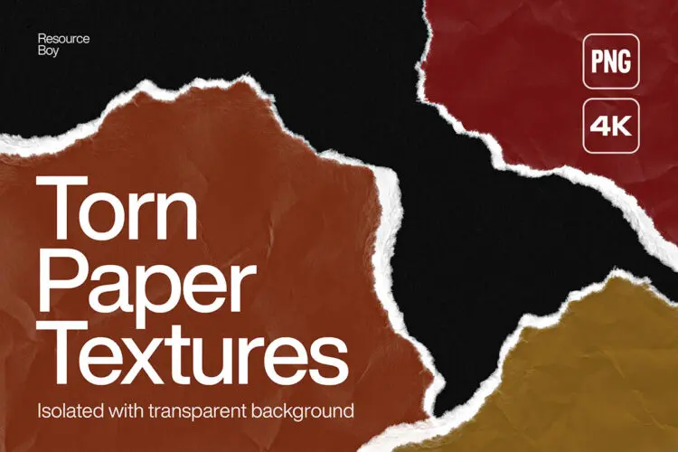 100+ Torn Paper Textures 106款复古艺术纸片纸条撕纸毛边拼贴纸纹纸张肌理webp免抠图片素材