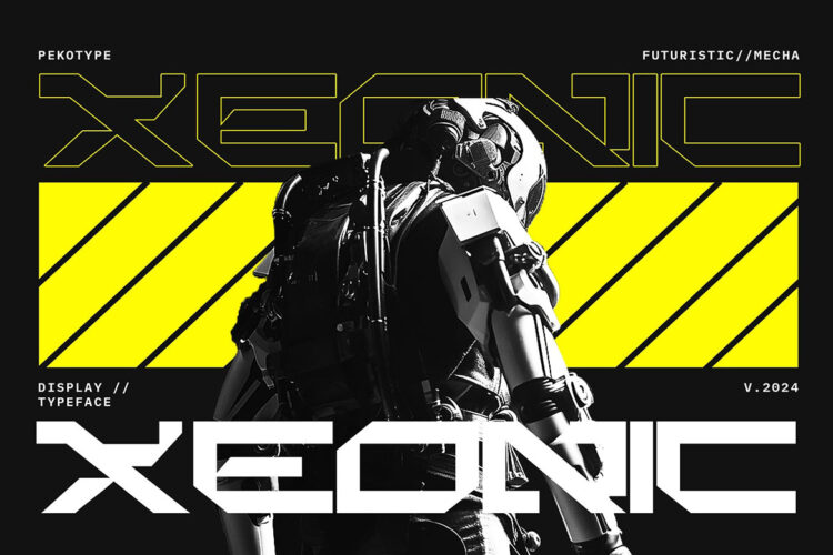 Xeonic – Futuristic Display Typeface 潮流未来科幻机能赛博朋克科技海报封面标题装饰英文字体包