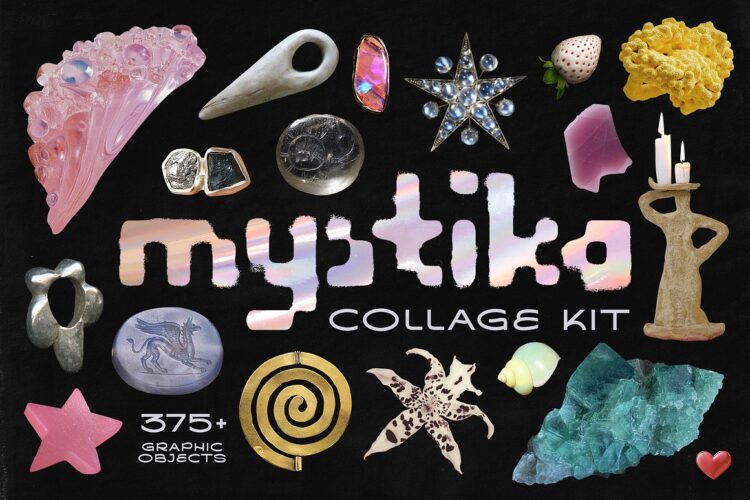 mystika collage kit 382款超现实主义神秘魔幻创意抽象艺术复古拼贴png免抠图片素材