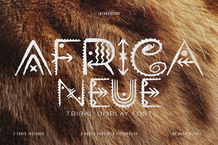 Africa Neue – Rustic Tribal Display Font 非洲传统民族乡村部落复古装饰古老神秘文化艺术封面标题英文字体