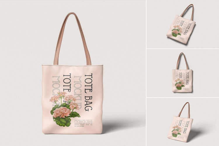 Tote Bag Mockup 帆布手提袋拎袋购物袋模型品牌logo标识设计贴图ps样机素材