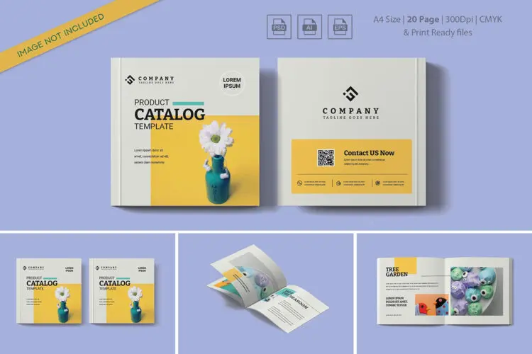 Product Catalogue Brochure 方形公司产品目录手册商业杂志图文排版版式设计PS分层Ai矢量模板
