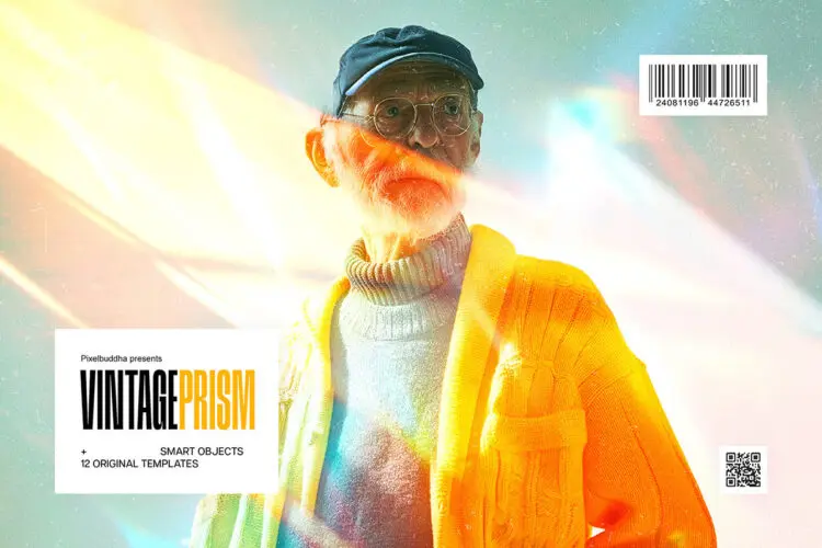 Retro Prism Photo Effects Collection 6款复古棱镜反光折射漏光胶片光晕光效图像照片滤镜ps特效样机