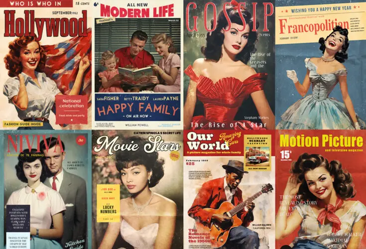 Retro magazine cover 15款复古杂志封面海报设计PSD分层素材欧美时尚潮流广告宣传单