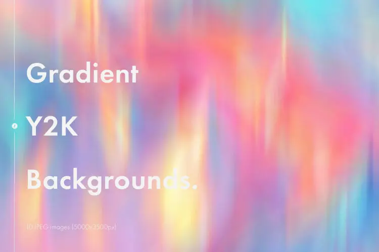 Gradient Y2K Backgrounds 复古Y2K梦幻彩虹模糊柔和渐变背景图片设计素材
