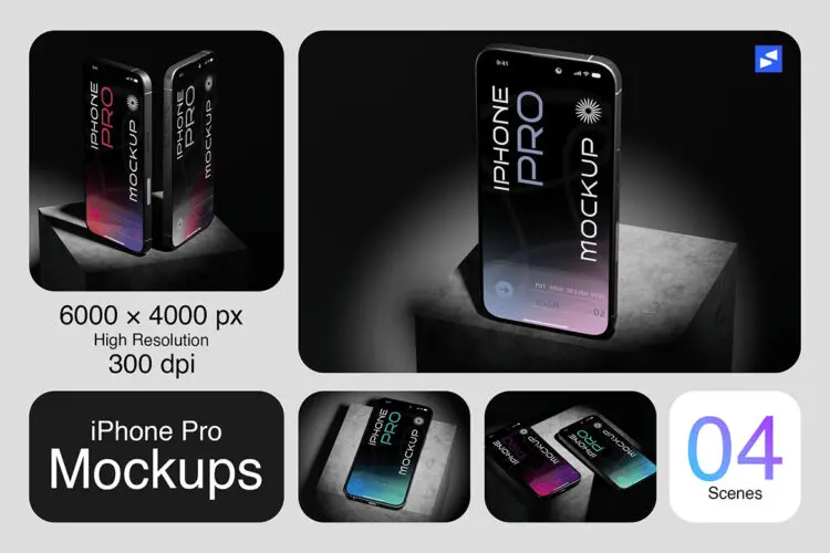 iPhone Mockup 8款苹果IPhone15手机模型屏幕发布会展示设计贴图ps样机素材