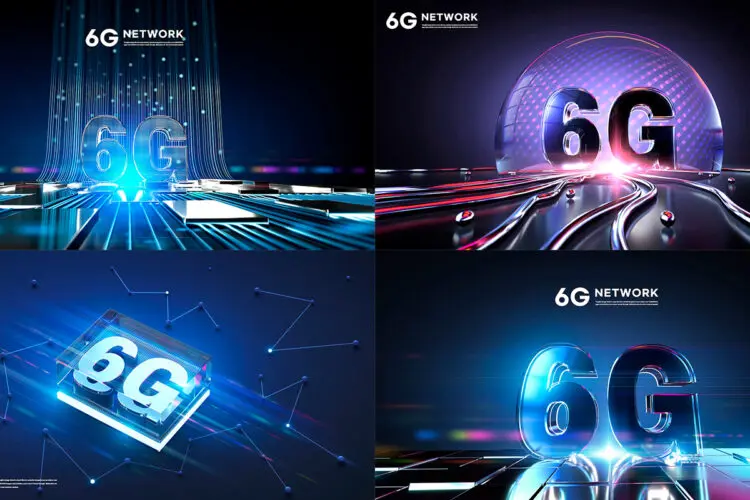 6G technology digital network communication 17款6G科技数码网络通信信号数据传输信息流海报PSD设计素材