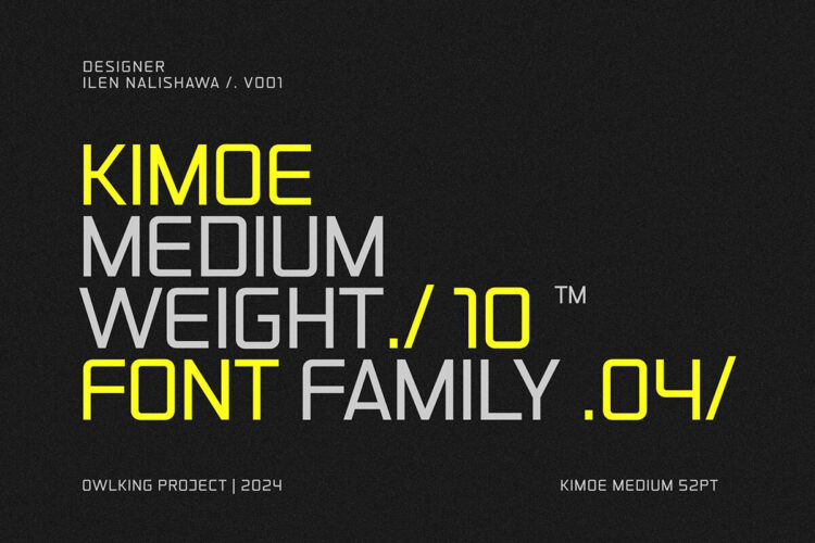 Kimoe Font Family 10字重Kimoe未来科幻机能科技游戏海报标题无衬线英文字体家族