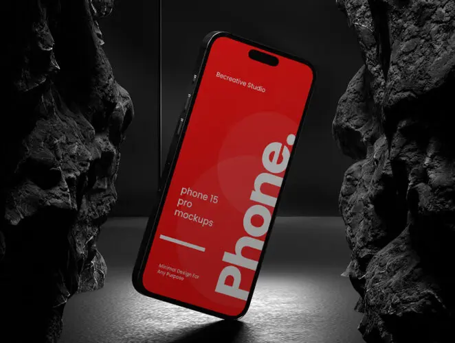 4 iPhone 15 Pro Max Mockups 苹果15 Pro Max手机模型展示设计贴图ps数码样机素材