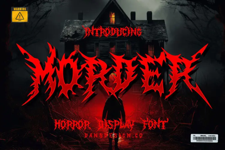MordeR Metal Horror Font 街头摇滚死亡金属荆棘毛刺恐怖惊悚电影海报标题英文字体