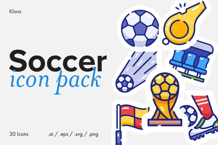 Soccer Icon Set 30个足球运动体育竞技比赛主题元素图标icon设计素材webp免抠图片