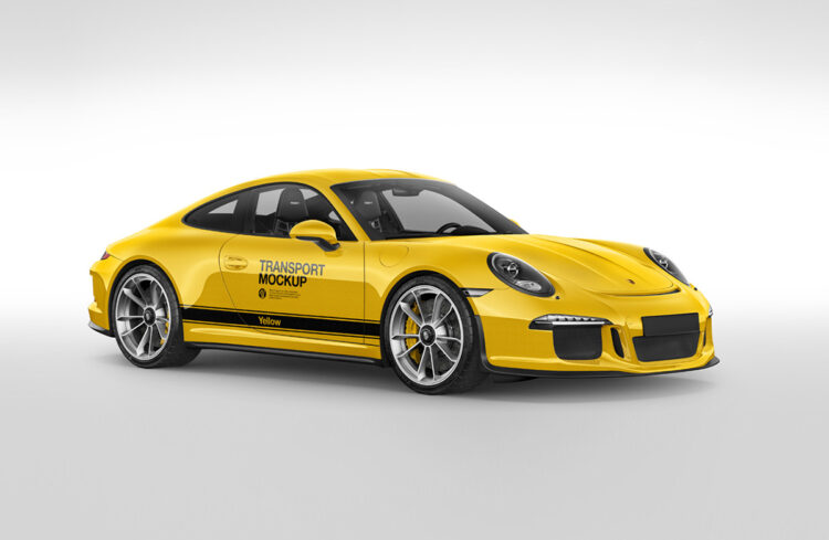 Porsche 911 R Mockup Pack 5款保时捷911性能赛车跑车汽车改色涂装贴图ps样机素材展示效果图