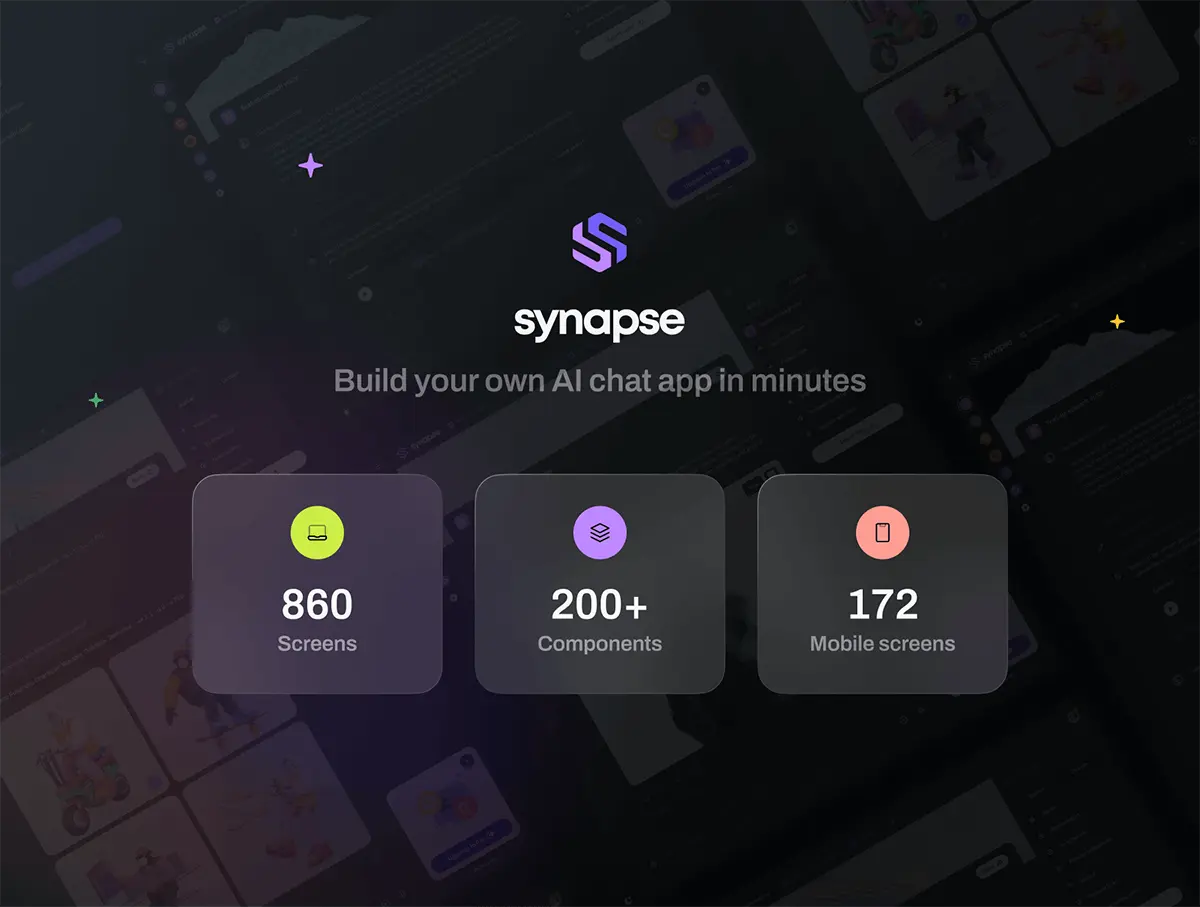 Synapse - AI UI Kit + React 双配色AI人工智能聊天机器人App应用程序ui套件Fig界面设计模板 - 格外视觉 ...