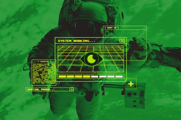 Retro Spaceship HUD 复古太空宇宙飞船检测探测设备HUD数据可视化仪表板psd分层设计素材