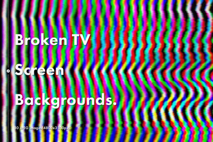 Broken TV Screen Backgrounds 电视显示器RGB彩色信号故障混乱干扰数字背景图片设计素材