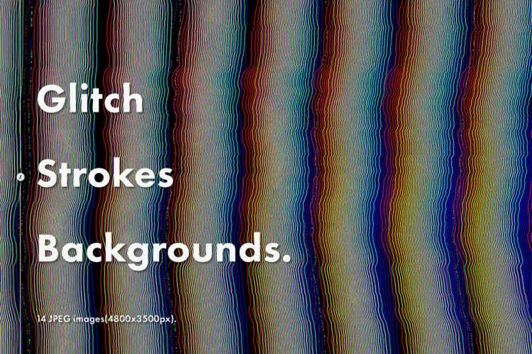 Glitch Strokes Backgrounds 信号干扰故障混乱像素化背景图片设计素材