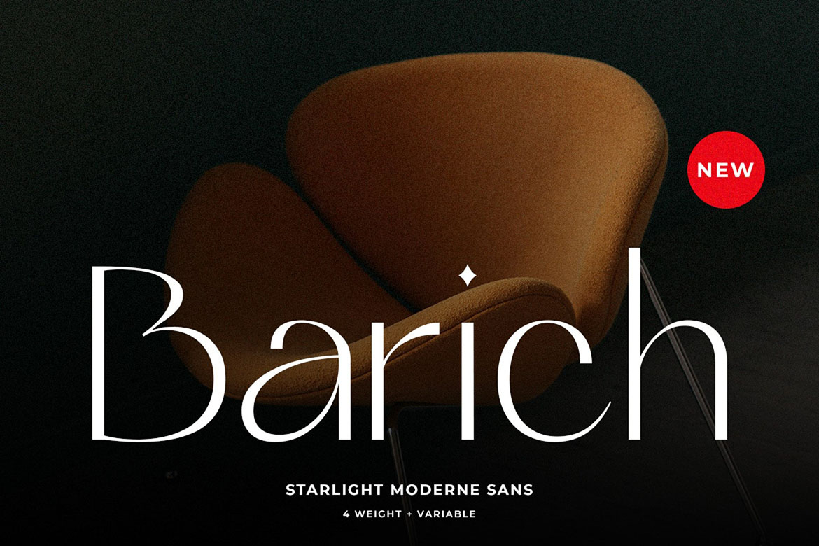 Barich Moderne Sans + Variable 4款Barich现代优雅时尚广告海报杂志画册封面标题无衬线英文字体