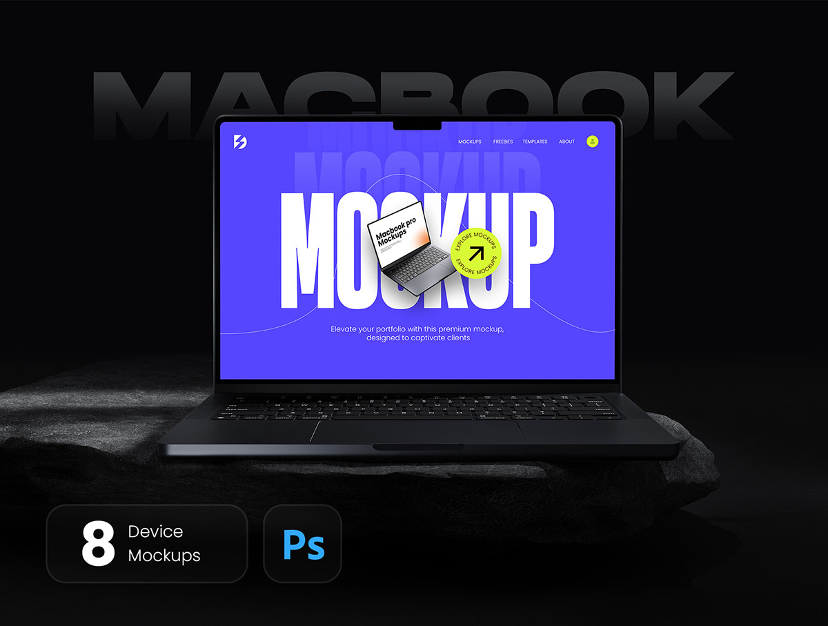 Sleek Apple Device Mockup Bundle 苹果iPhone手机iPad平板Macbook笔记本电脑显示器ps样机素材