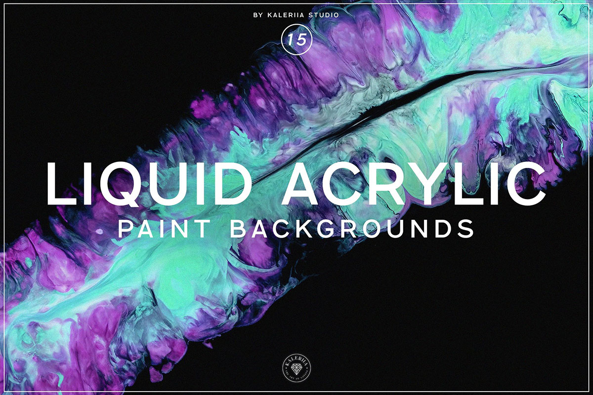 Liquid Acrylic Paint Backgrounds 抽象艺术液体丙烯酸涂料颜料纹理背景叠加图片设计素材